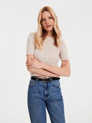 Reserved Jersey blouse Ivory | ILJB84230
