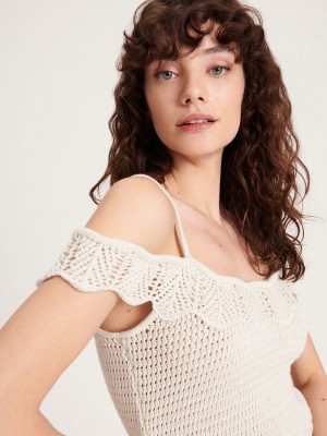 Reserved Jersey blouse Ivory | QVLB02641