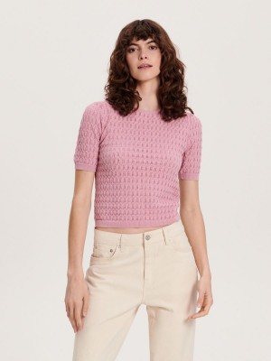 Reserved Jersey blouse Pembe | UJNC18736