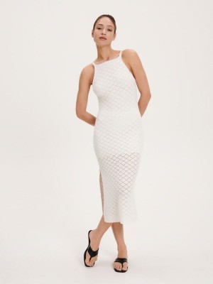 Reserved Jersey mini dress Ivory | QESB29716