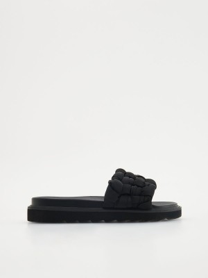 Reserved Kapitone sliders Siyah | UVMC60495