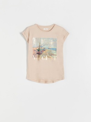Reserved Kimono T-shirt Bej Rengi | CETW27351