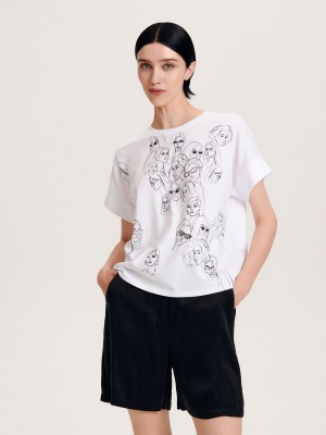 Reserved Kimono T-shirt Beyaz | JZGE47863