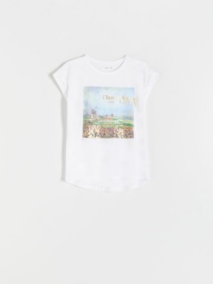 Reserved Kimono T-shirt Beyaz | QCAL89761