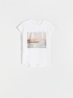 Reserved Kimono T-shirt Beyaz | URMI05621