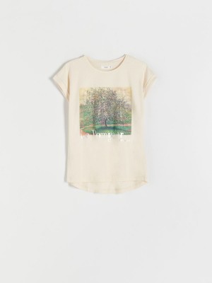 Reserved Kimono T-shirt Ivory | DTWJ79514