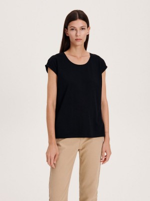 Reserved Kimono T-shirt Siyah | QBZW79354