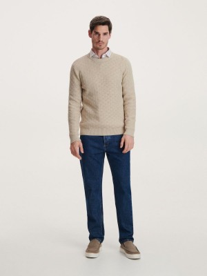 Reserved Klasik straight jeans Lacivert | RJMY73965