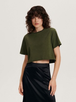 Reserved Kısa T-shirt Haki | HYKR28516