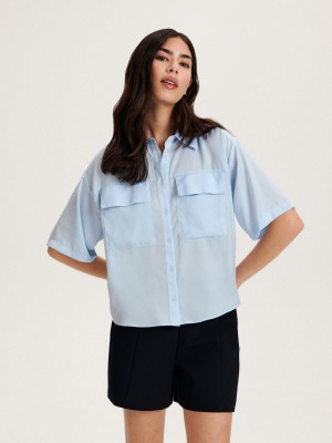 Reserved Kısa sleeve shirt Mavi | RPWZ92406