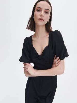 Reserved LADIES` BLOUSE Czarny | ESNX97542