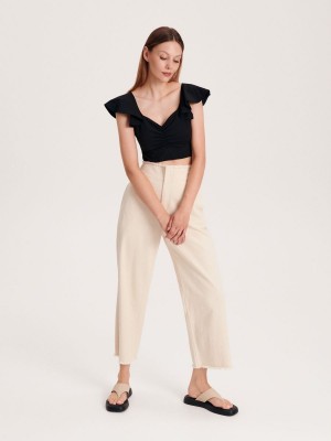 Reserved LADIES` BLOUSE Czarny | VOUE12903