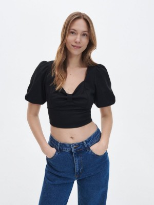 Reserved LADIES` BLOUSE Czarny | ZQFW89205