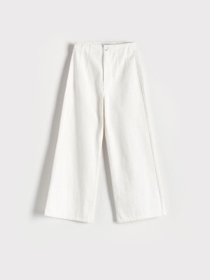 Reserved LADIES` JEANS TROUSERS Biały | VDJQ35076