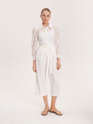 Reserved LADIES` TROUSERS Beyaz | UMRE39204