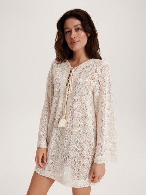 Reserved LADIES` TUNIC Kość Słoniowa | WXKU65297