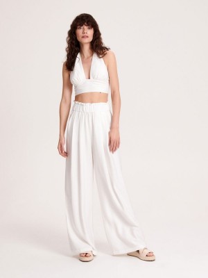 Reserved Lenzing™ Ecovero™ rich trousers Ivory | IOHL46150