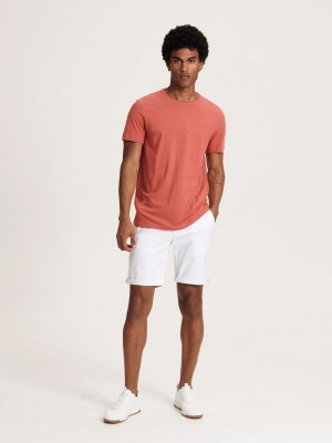 Reserved Linen blend T-shirt Turuncu | XVOF48570