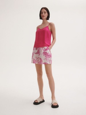 Reserved Linen blend top Pembe | KRYC08194