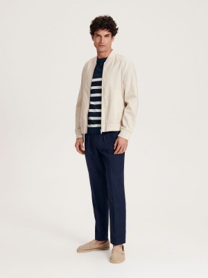 Reserved Linen rich bomber jacket Bej Rengi | GIAV24783