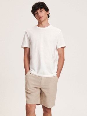 Reserved Linen rich chino shorts Bej Rengi | TBVU84190