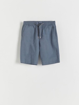 Reserved Linen rich chino shorts Mavi | OMTC39581
