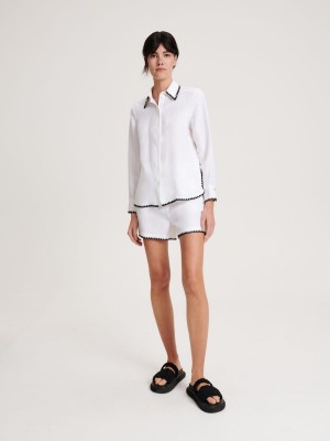 Reserved Linen rich shorts Beyaz | LKMR74653