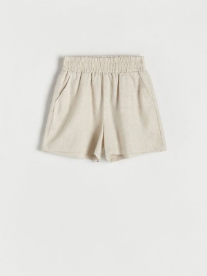 Reserved Linen shorts Bej Rengi | WGTY20853