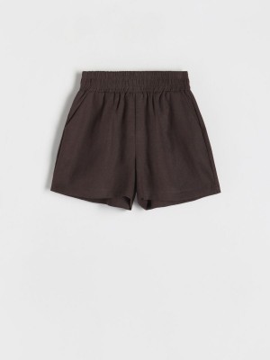Reserved Linen shorts Kahverengi | RNOA24106