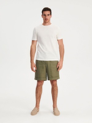 Reserved Linen suit shorts Haki | UYOG32819