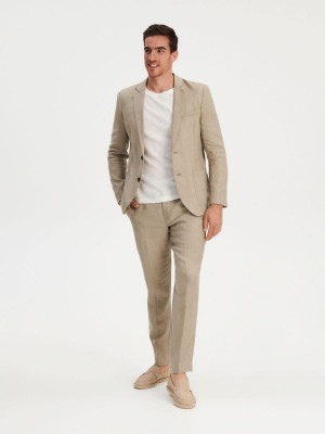 Reserved Linen suit trousers Bej Rengi | MHXL25407