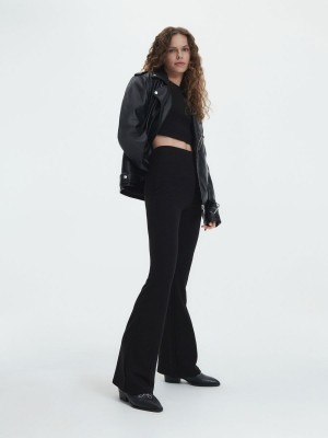 Reserved Long sleeve crop top Siyah | YWRH46501