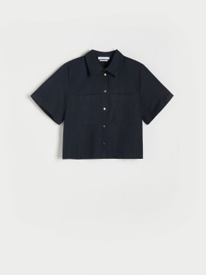 Reserved Lyocell blend shirt Mavi | IJEQ24581