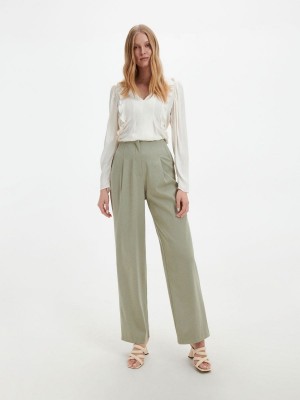 Reserved Lyocell blend trousers Yeşil | EFQT78953