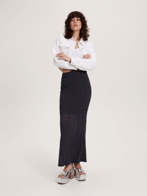 Reserved Maxi skirt Gri | UGKO30521