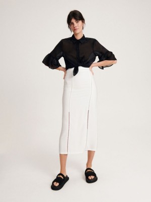 Reserved Midi skirt Ivory | HCIF09684