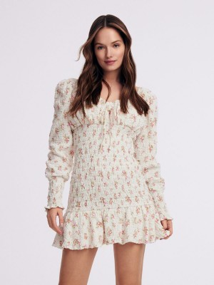Reserved Mini dress Ivory | TJGI89132