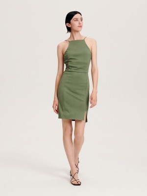 Reserved Mini dress Ivory | ZYMW51793