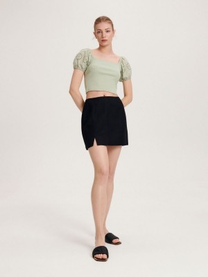 Reserved Mini skirt Siyah | ZAFV12658