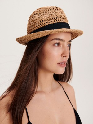 Reserved Narrow brim hat Ivory | XKCY17902