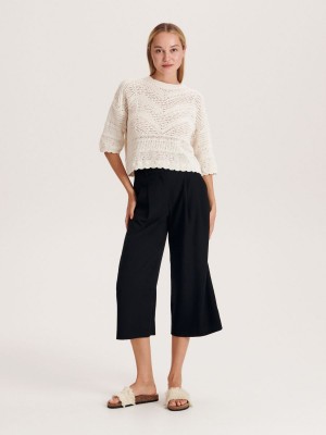 Reserved Openwork jumper Ivory | FPZH65792