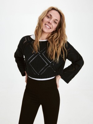 Reserved Openwork jumper Siyah | BGET27593
