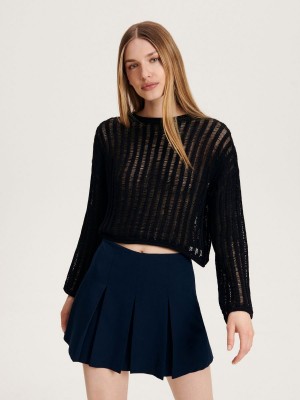 Reserved Openwork jumper Siyah | YFSI95817