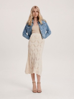 Reserved Openwork skirt Ivory | VPTL80723