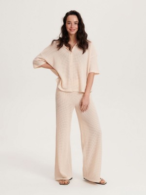 Reserved Openwork trousers Bej Rengi | BWVR79402