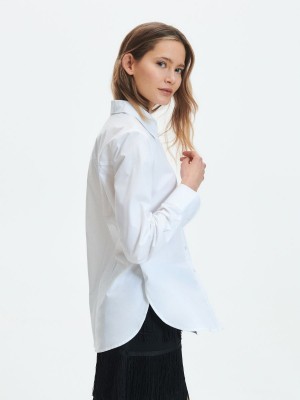 Reserved Organic cotton rich shirt Beyaz | PDAZ79568