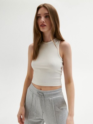 Reserved Organic cotton rich top Ivory | AJTB26731