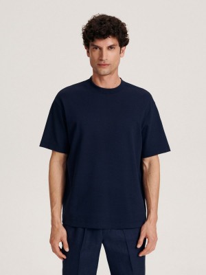 Reserved Oversized T-shirt Lacivert | DIYA75064