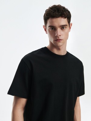 Reserved Oversized T-shirt Siyah | XJYR29078