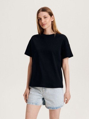 Reserved Oversized T-shirt Siyah | XRPH84605